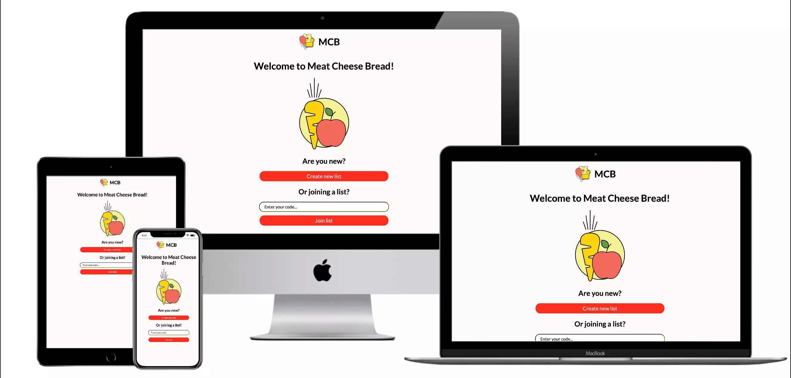 Multi device mock up of Meat Cheese Bread